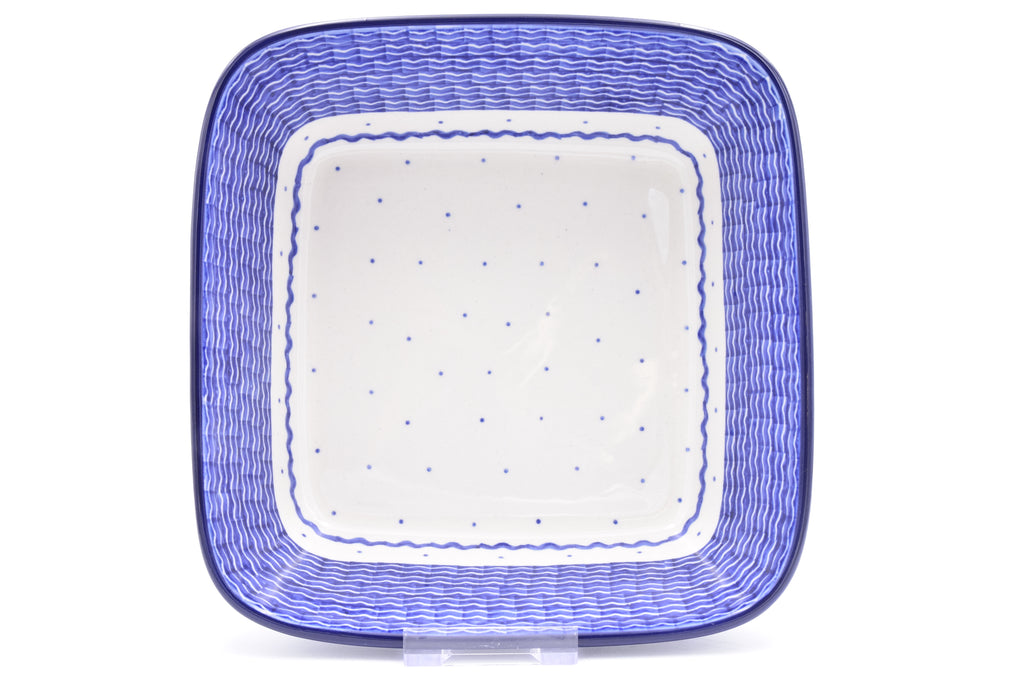 430 Bunzlau Ovenschaal Vierkant 2968 - Blij Blauw Bunzlau