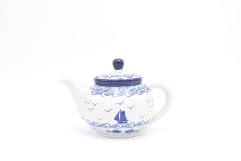 120 Bunzlau Theepot  2986 - Blij Blauw Bunzlau