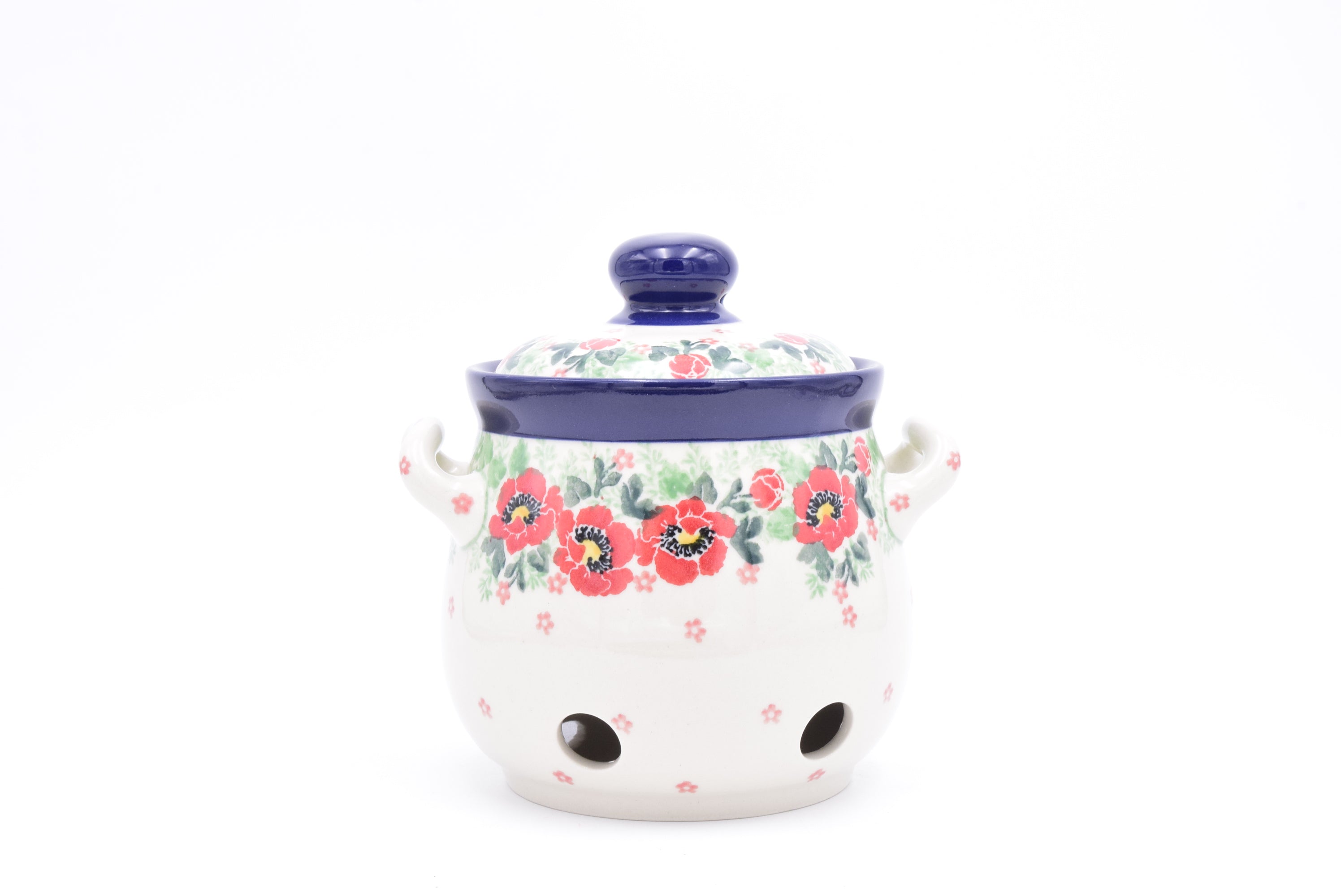 179 Bunzlau Knoflookpot 3221 - Blij Blauw Bunzlau