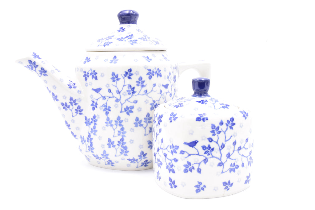 F94 Bunzlau Thee/koffiepot 3206 - Blij Blauw Bunzlau