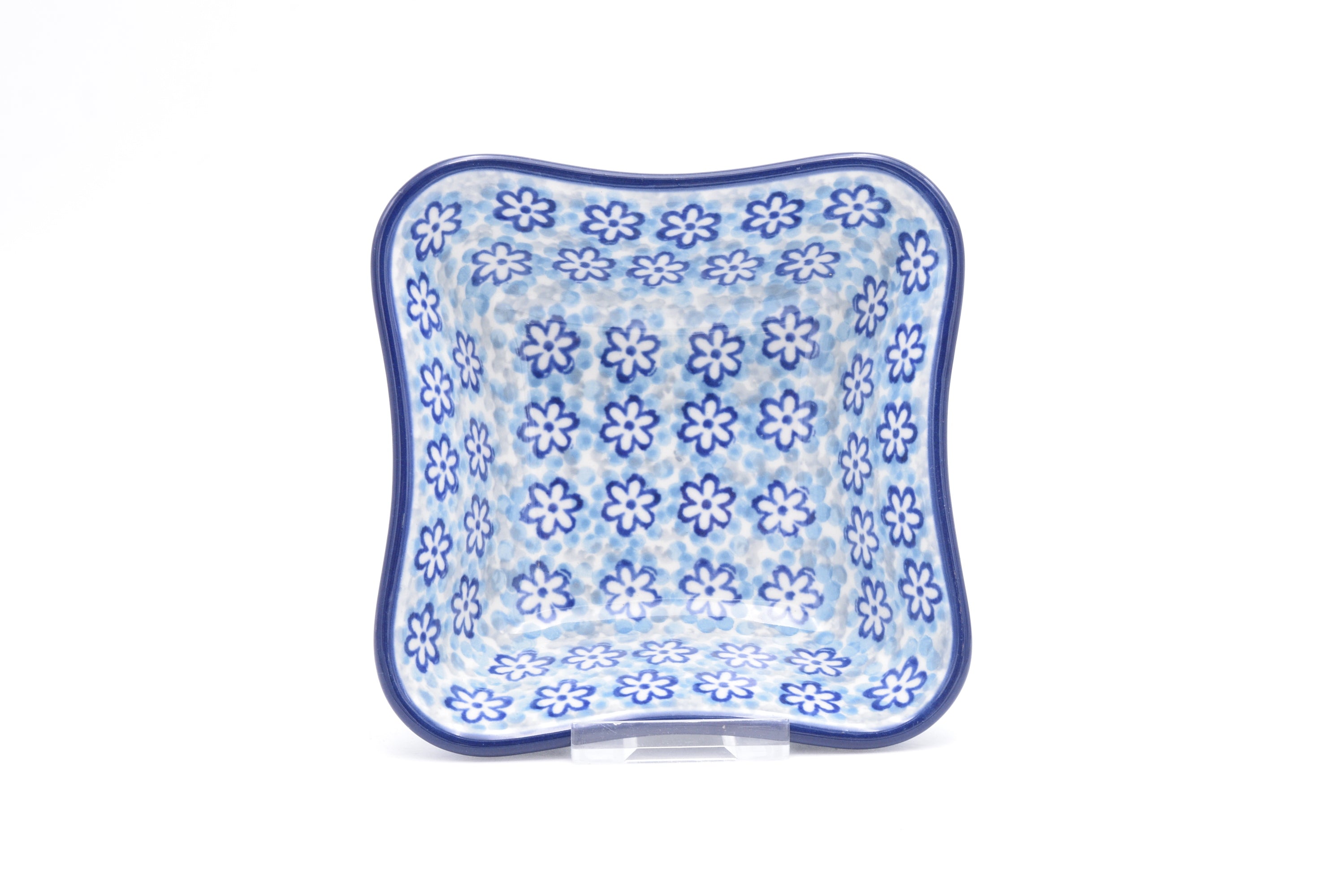 657 Bunzlau Vierkant schaaltje 3212 - Blij Blauw Bunzlau