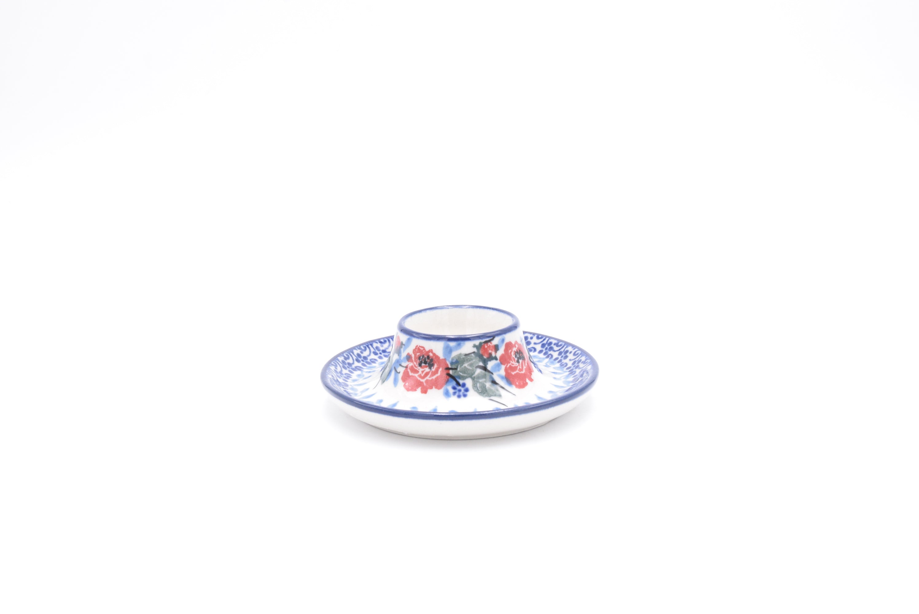 145 Bunzlau Eierdop 3214 - Blij Blauw Bunzlau