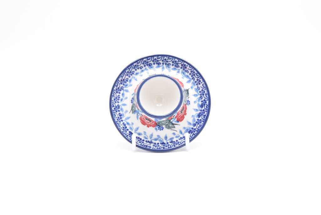 145 Bunzlau Eierdop 3214 - Blij Blauw Bunzlau