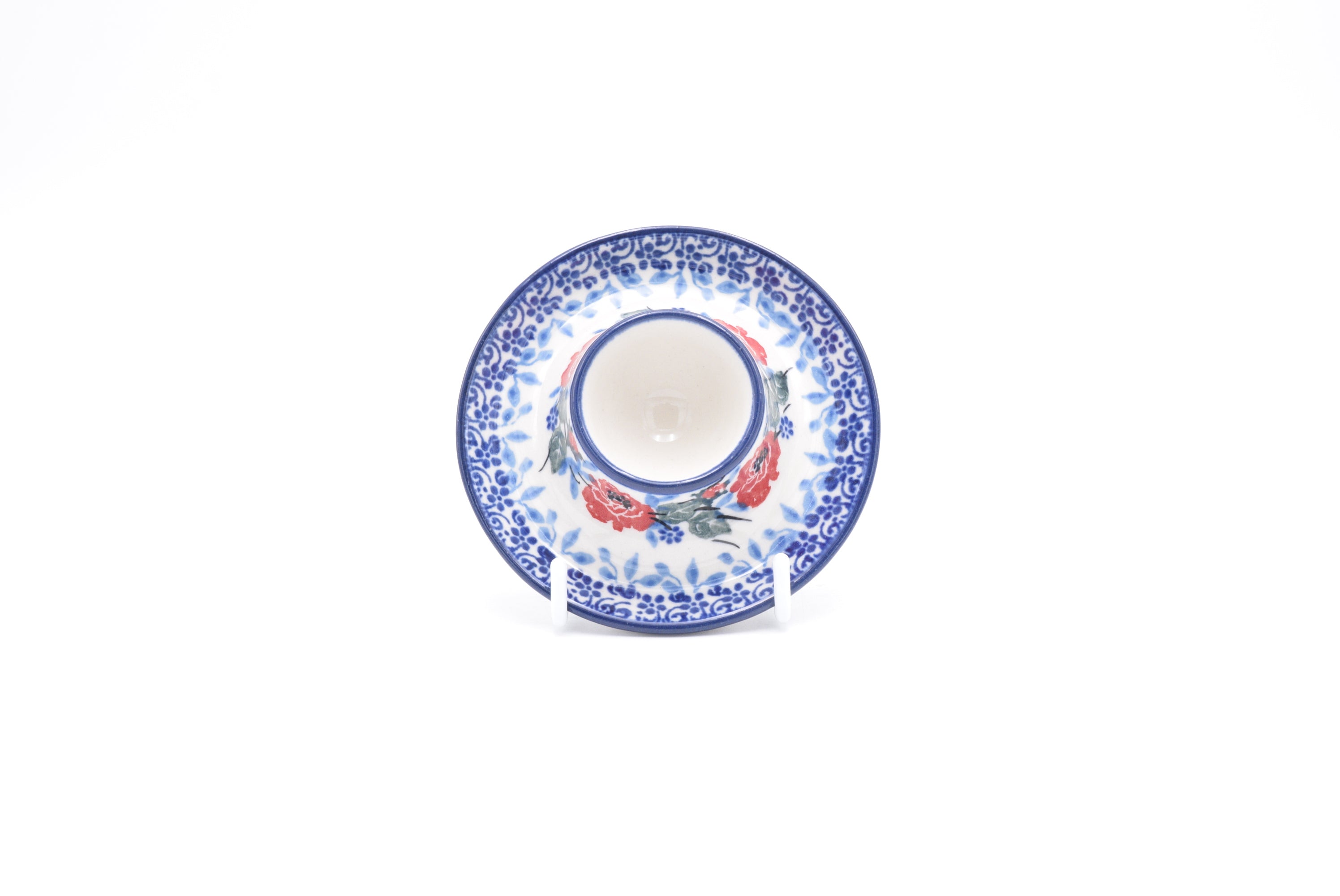 145 Bunzlau Eierdop 3214 - Blij Blauw Bunzlau