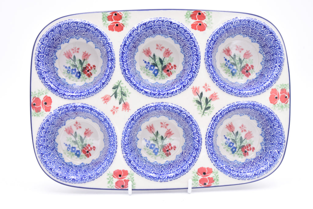 811 Bunzlau Muffin Tray 3220 - Blij Blauw Bunzlau