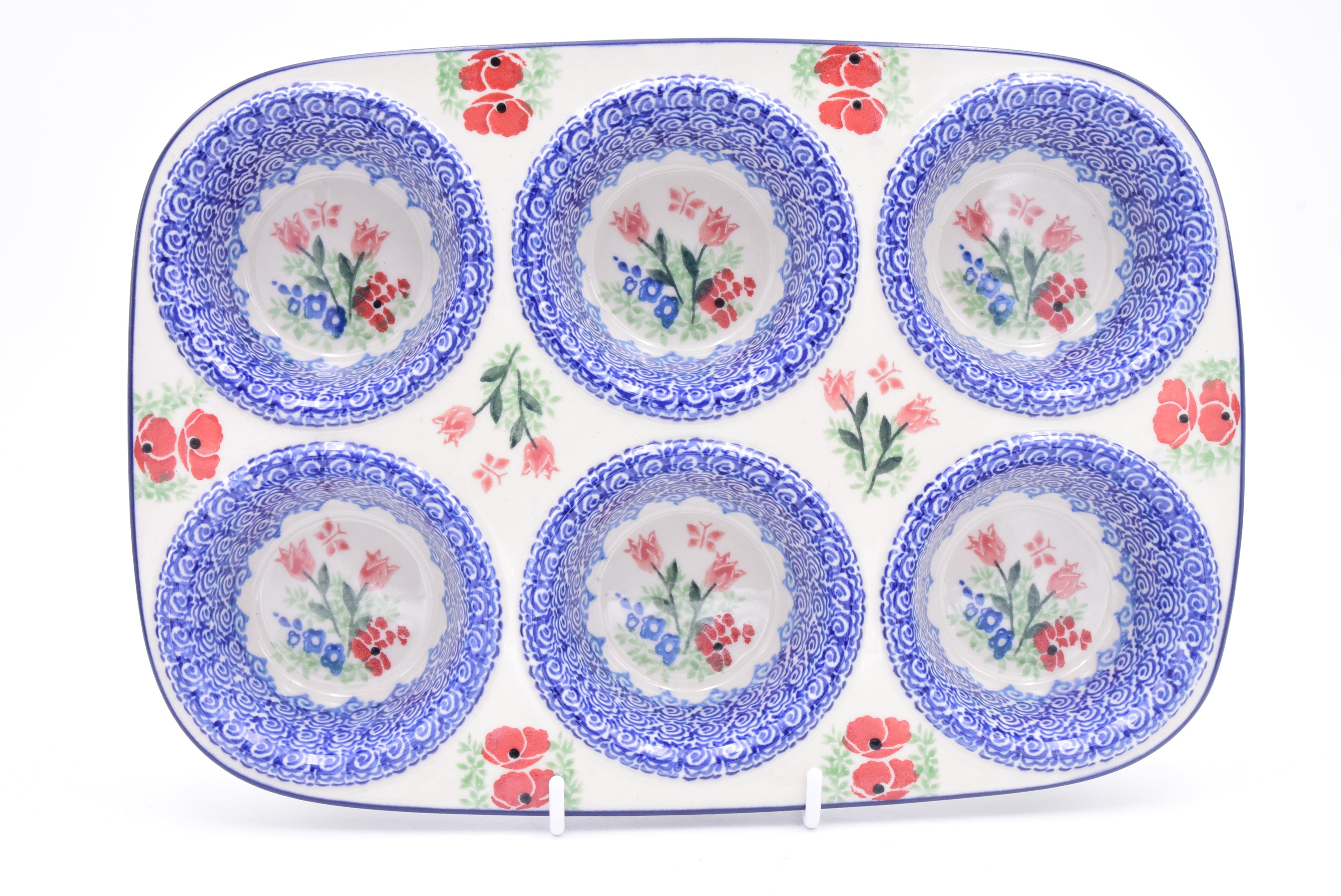 811 Bunzlau Muffin Tray 3220 - Blij Blauw Bunzlau