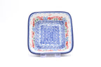 429 Bunzlau Vierkant schaaltje 3220 - Blij Blauw Bunzlau
