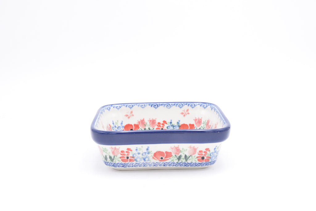 429 Bunzlau Vierkant schaaltje 3220 - Blij Blauw Bunzlau