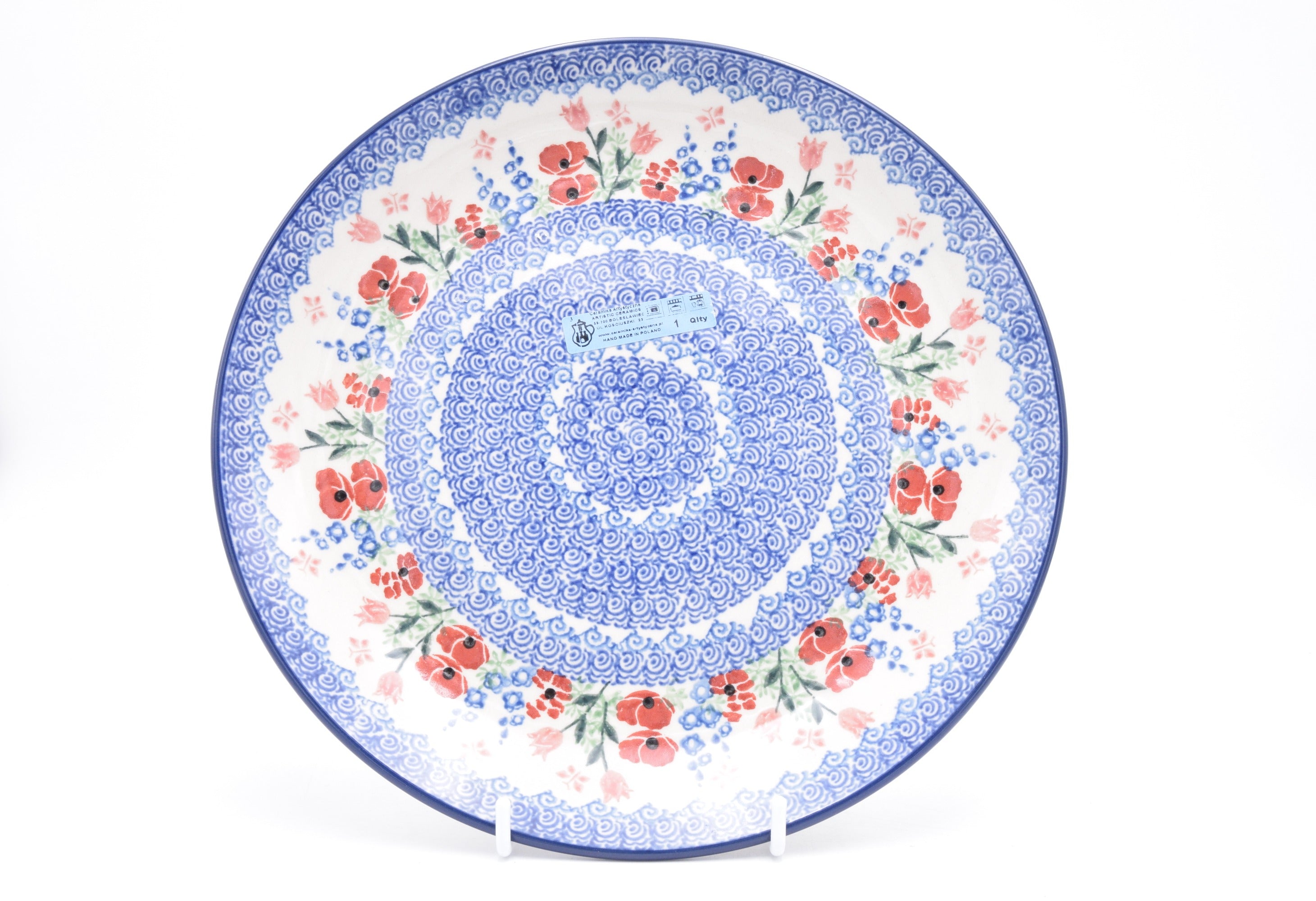 223 Bunzlau Dinerbord 3220 - Blij Blauw Bunzlau