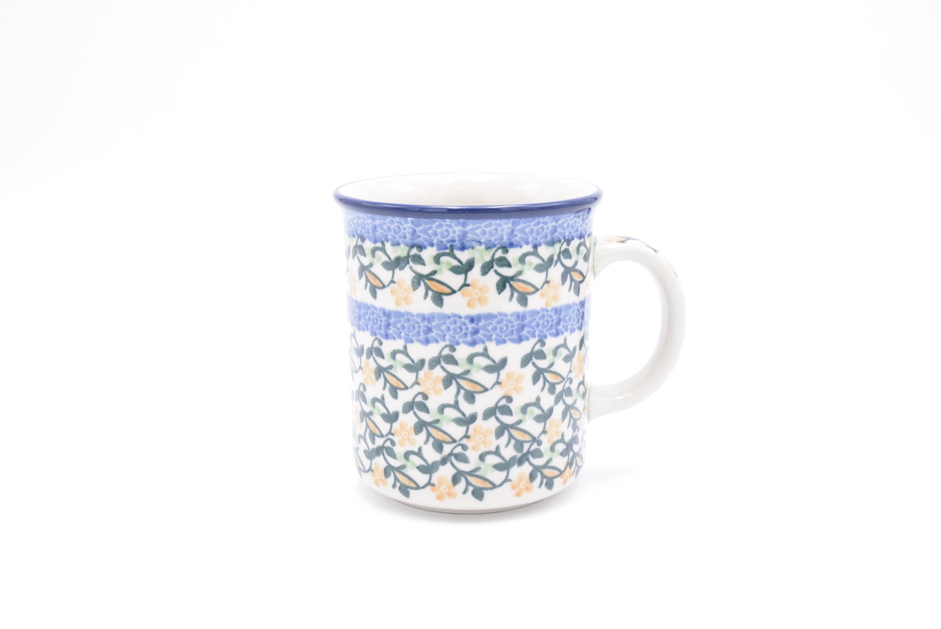 236 Bunzlau Rechte Mok 3273 - Blij Blauw Bunzlau