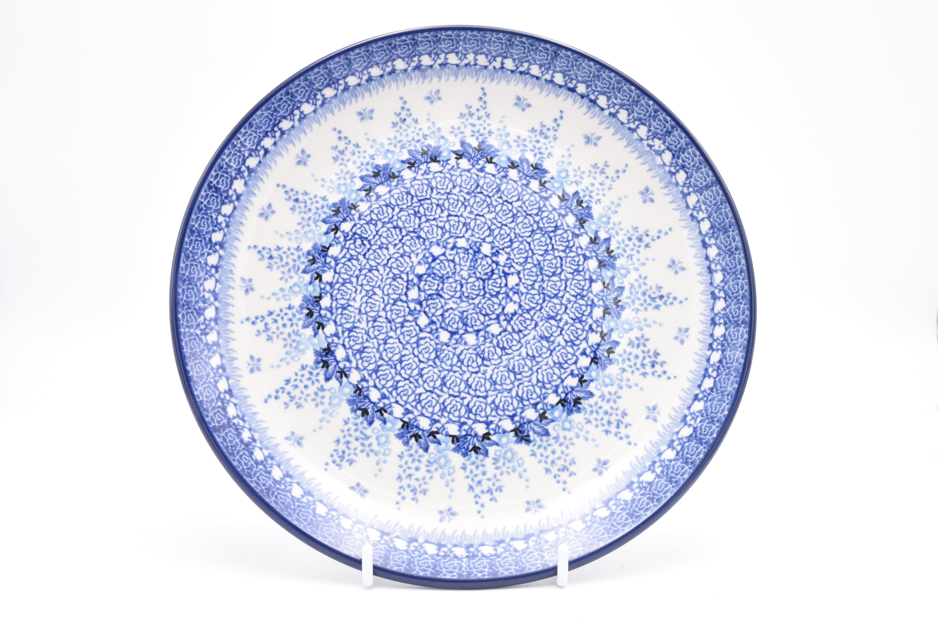 257 Bunzlau Dinerbord 3277 - Blij Blauw Bunzlau