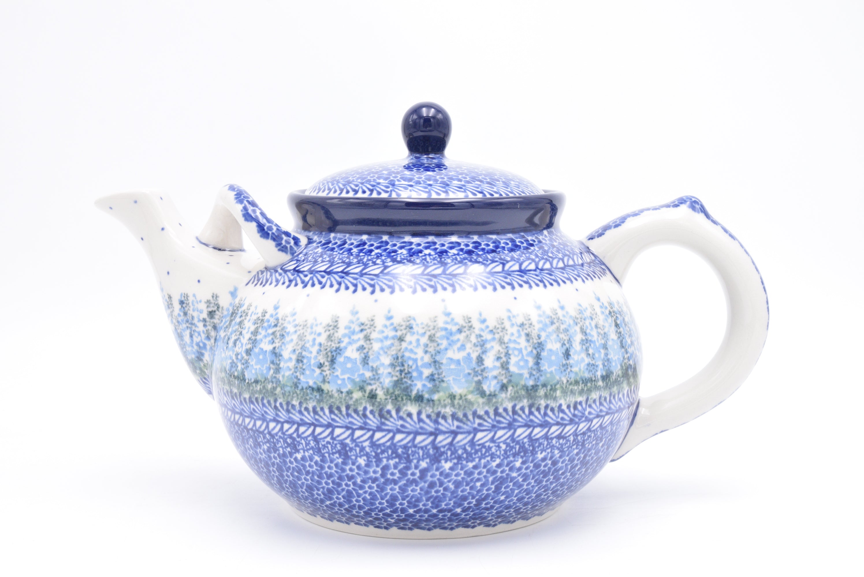 444 Bunzlau Theepot 3279 - Blij Blauw Bunzlau