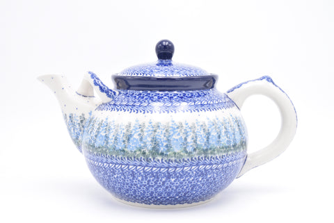 444 Bunzlau Theepot 3279 - Blij Blauw Bunzlau