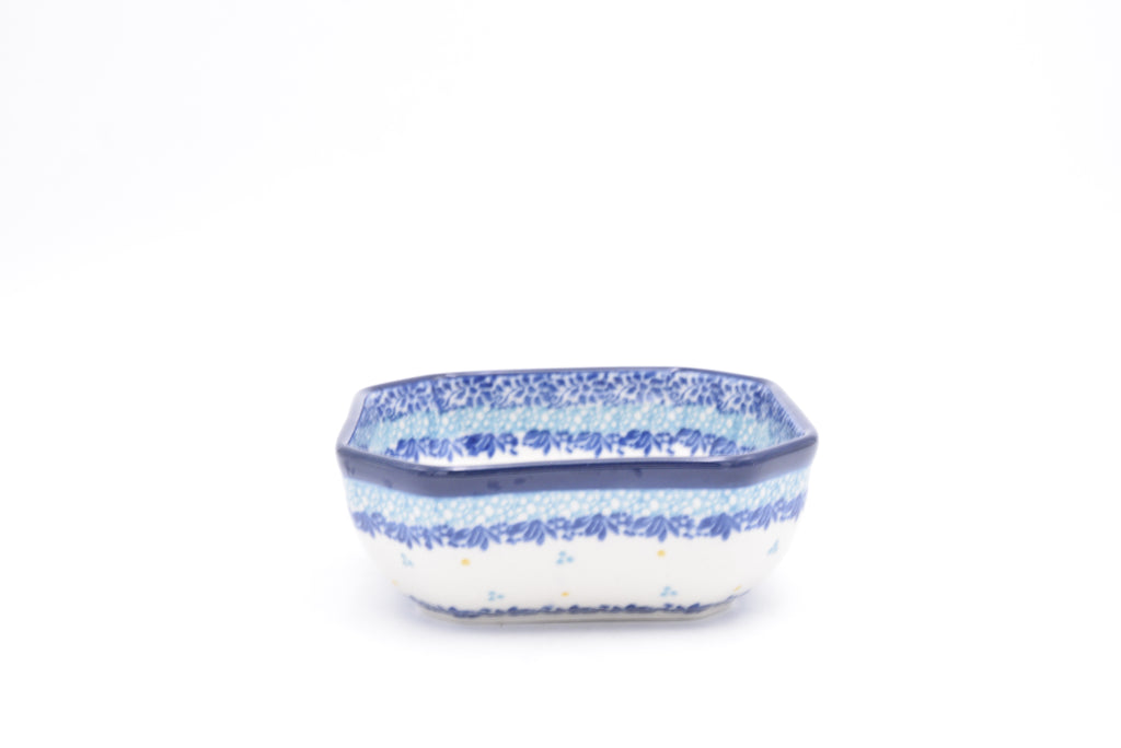 219 Bunzlau Achthoekig schaaltje 3301 - Blij Blauw Bunzlau