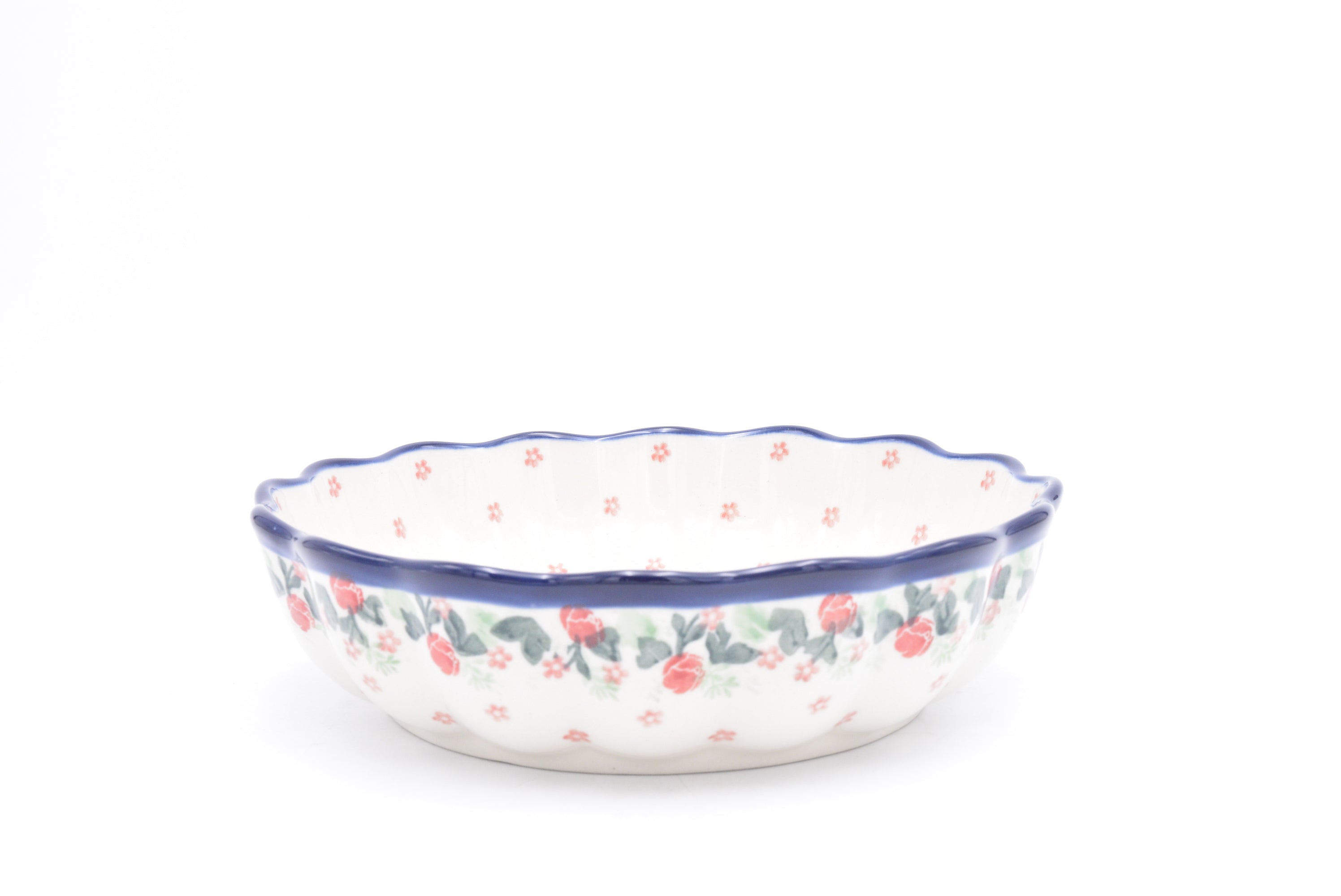 974 Bunzlau Schaal laag ribbel 3221 - Blij Blauw Bunzlau