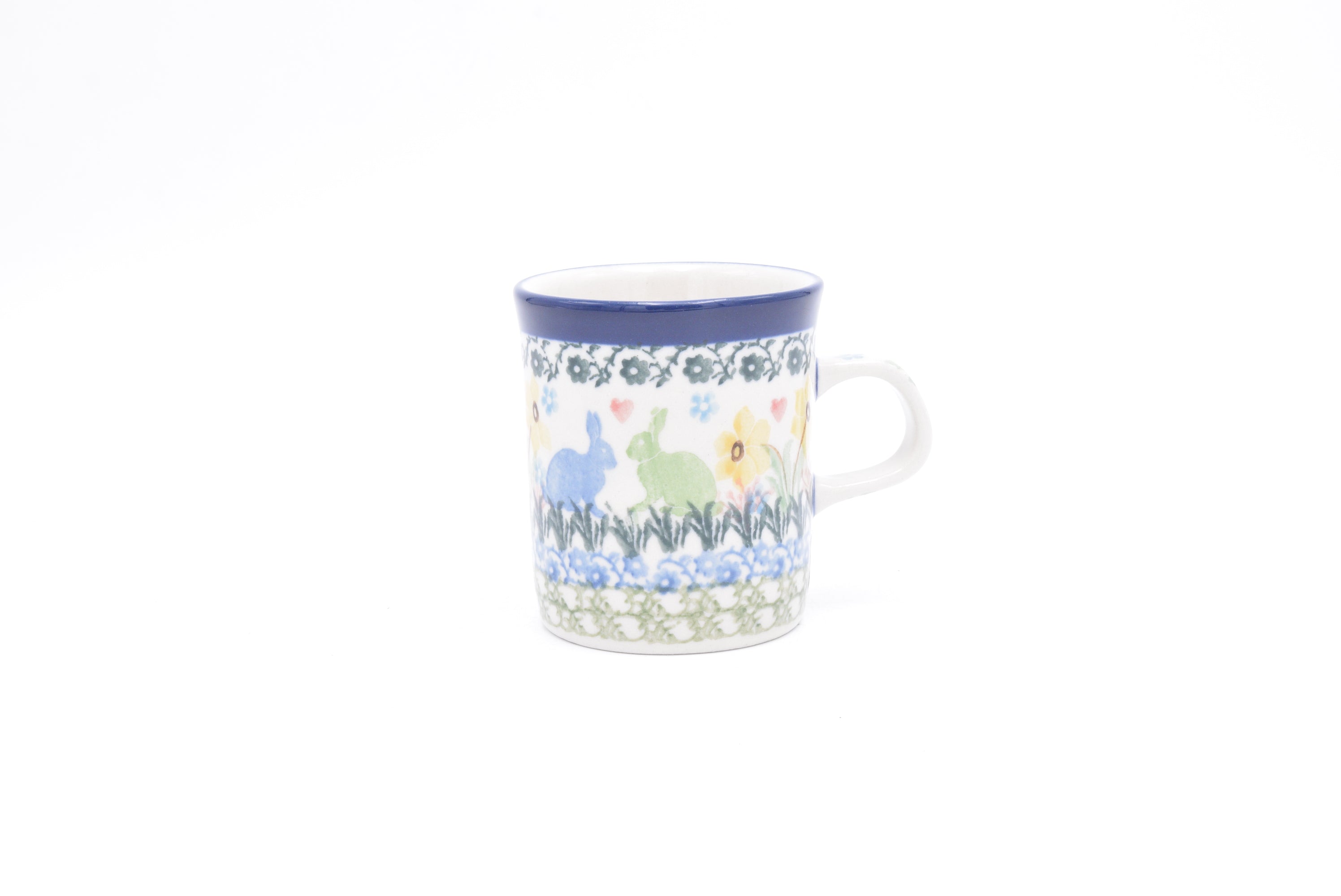 328 Bunzlau Rechte Mok 3335 - Blij Blauw Bunzlau