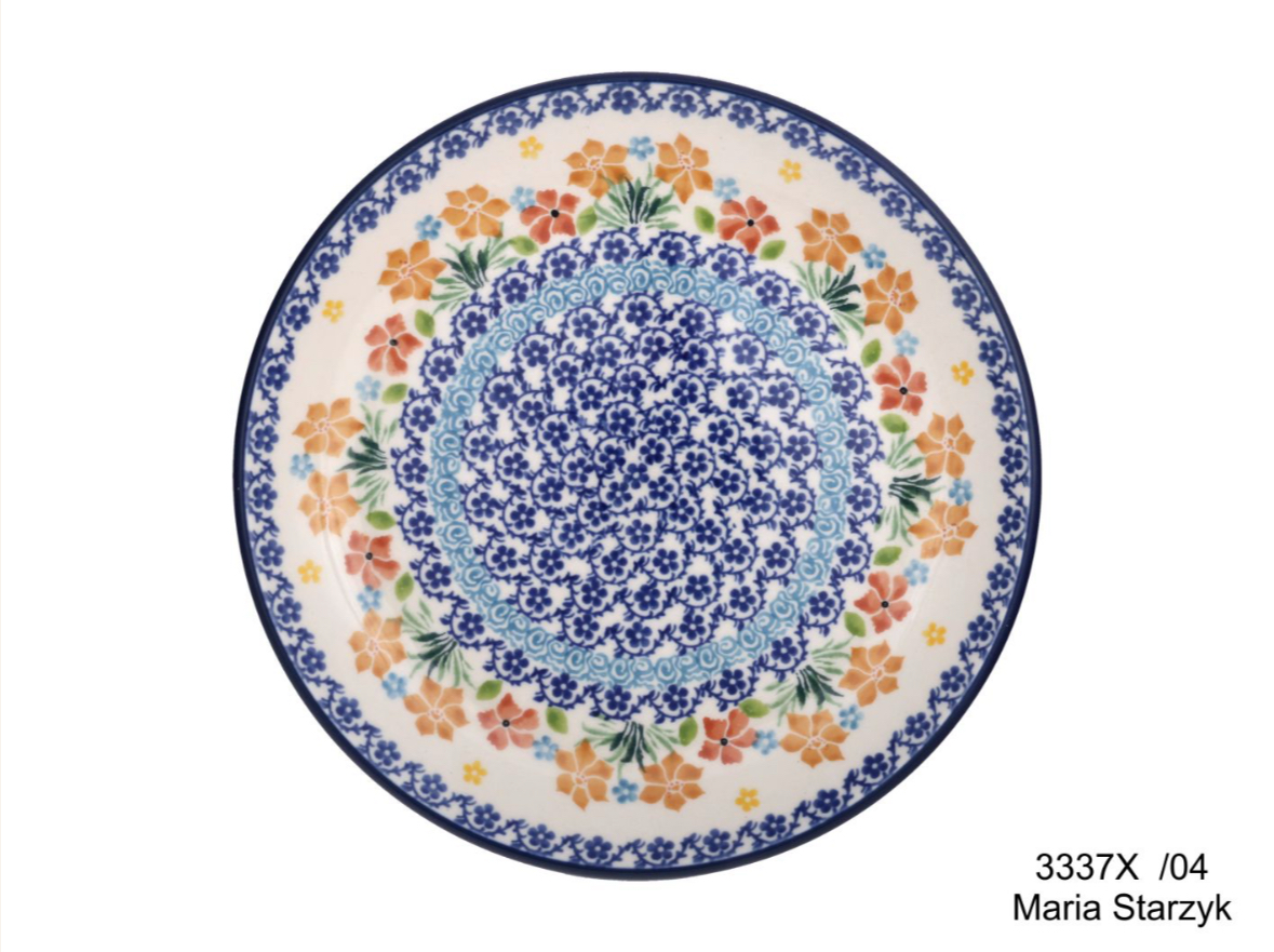 Bunzlau dessin 3337 rode en oranje bloemetjes