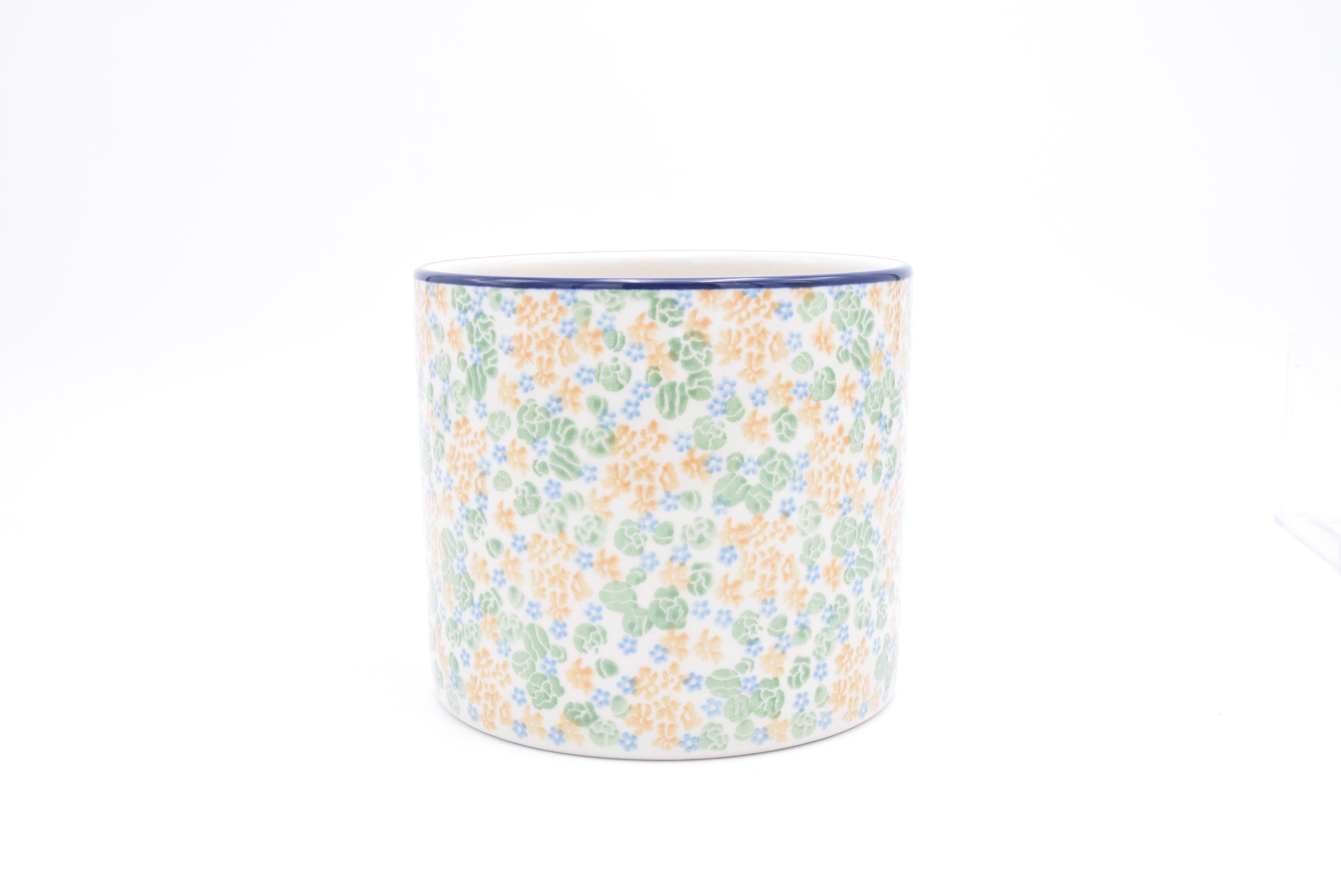 361 Bunzlau Lepel/bloempot 3345 - Blij Blauw Bunzlau