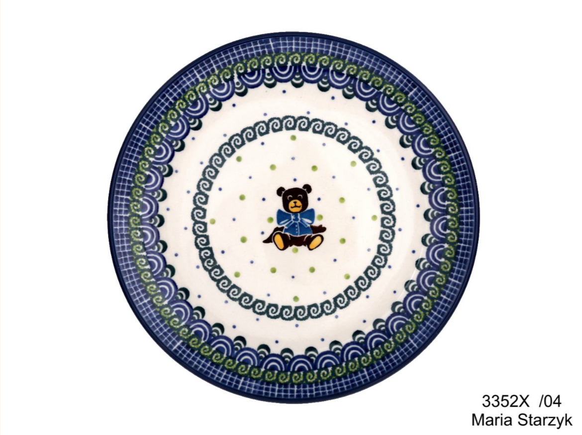 Bunzlau dessin  3352 bruime beer met blauwe strik