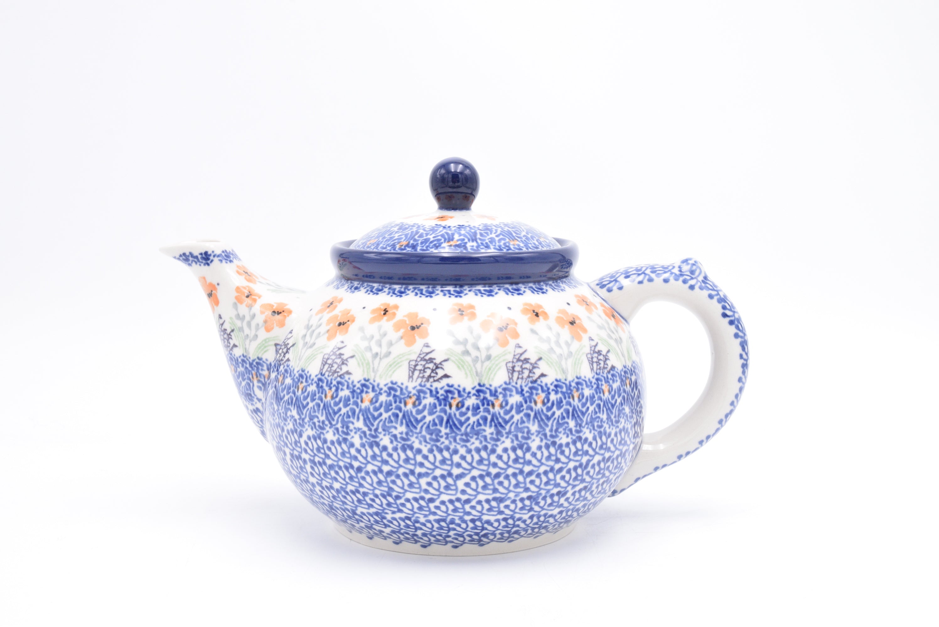 060 Bunzlau Theepot 3367 - Blij Blauw Bunzlau