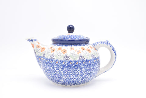 060 Bunzlau Theepot 3367 - Blij Blauw Bunzlau