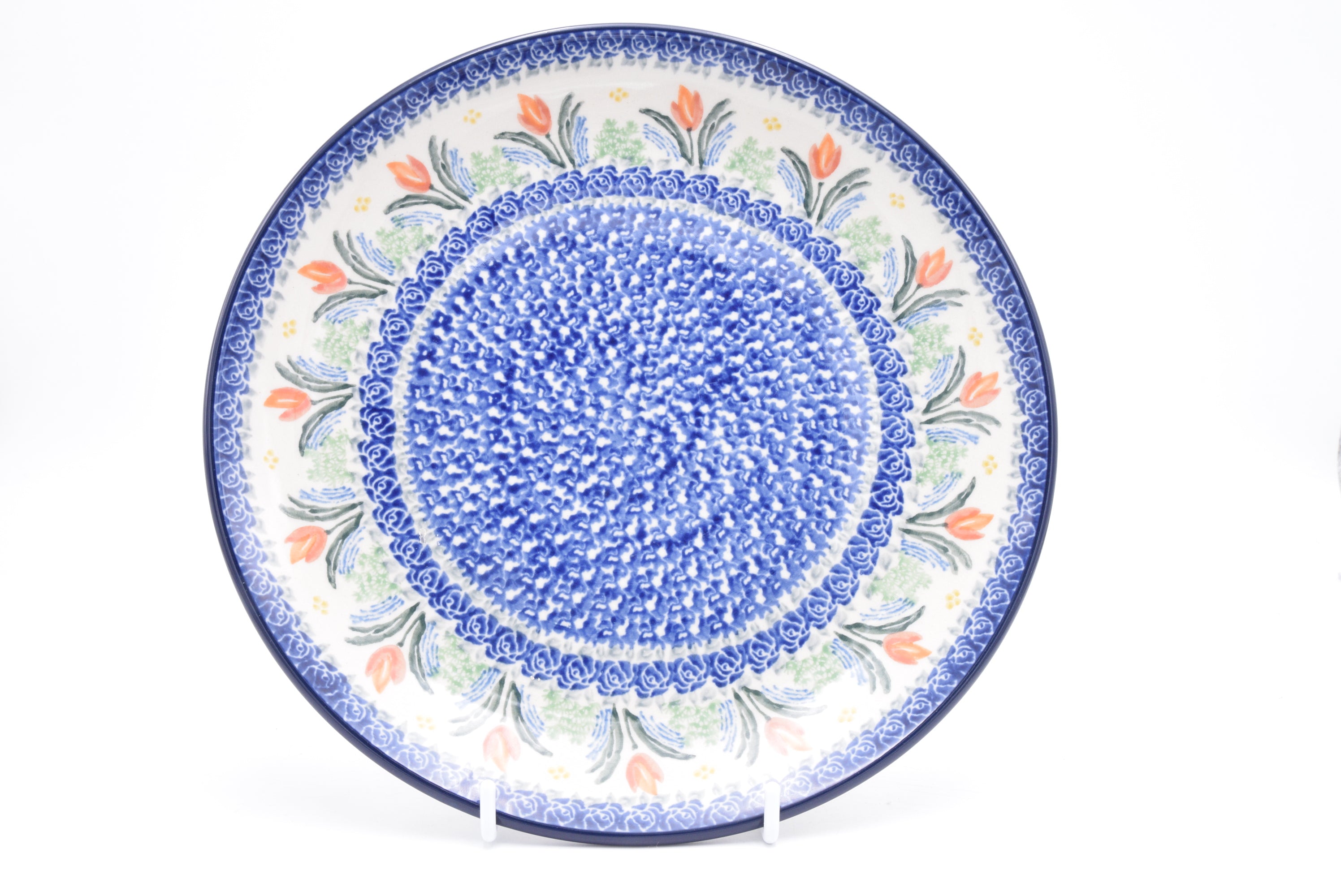 257 Bunzlau Dinerbord 3371 - Blij Blauw Bunzlau