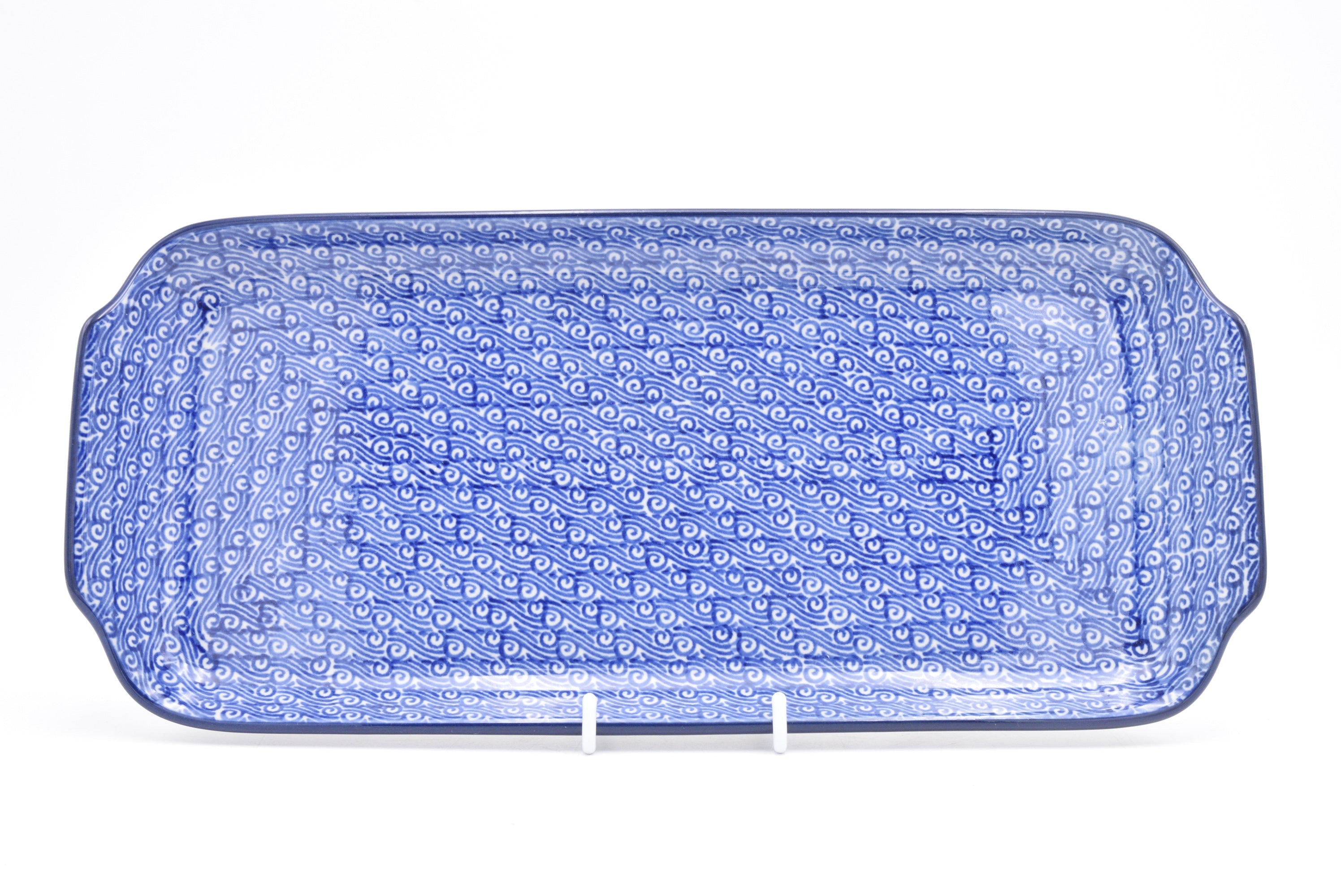 410 Bunzlau Serveerschaal Cake 3429 - Blij Blauw Bunzlau