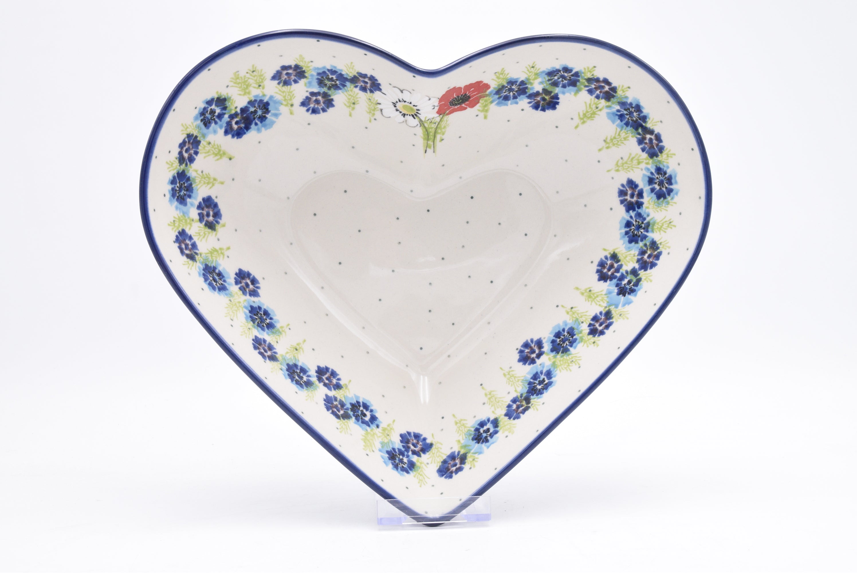 B38 Bunzlau Schaal Hart 2511 - Blij Blauw Bunzlau