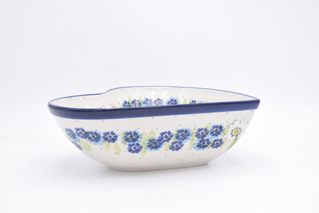 B38 Bunzlau Schaal Hart 2511 - Blij Blauw Bunzlau