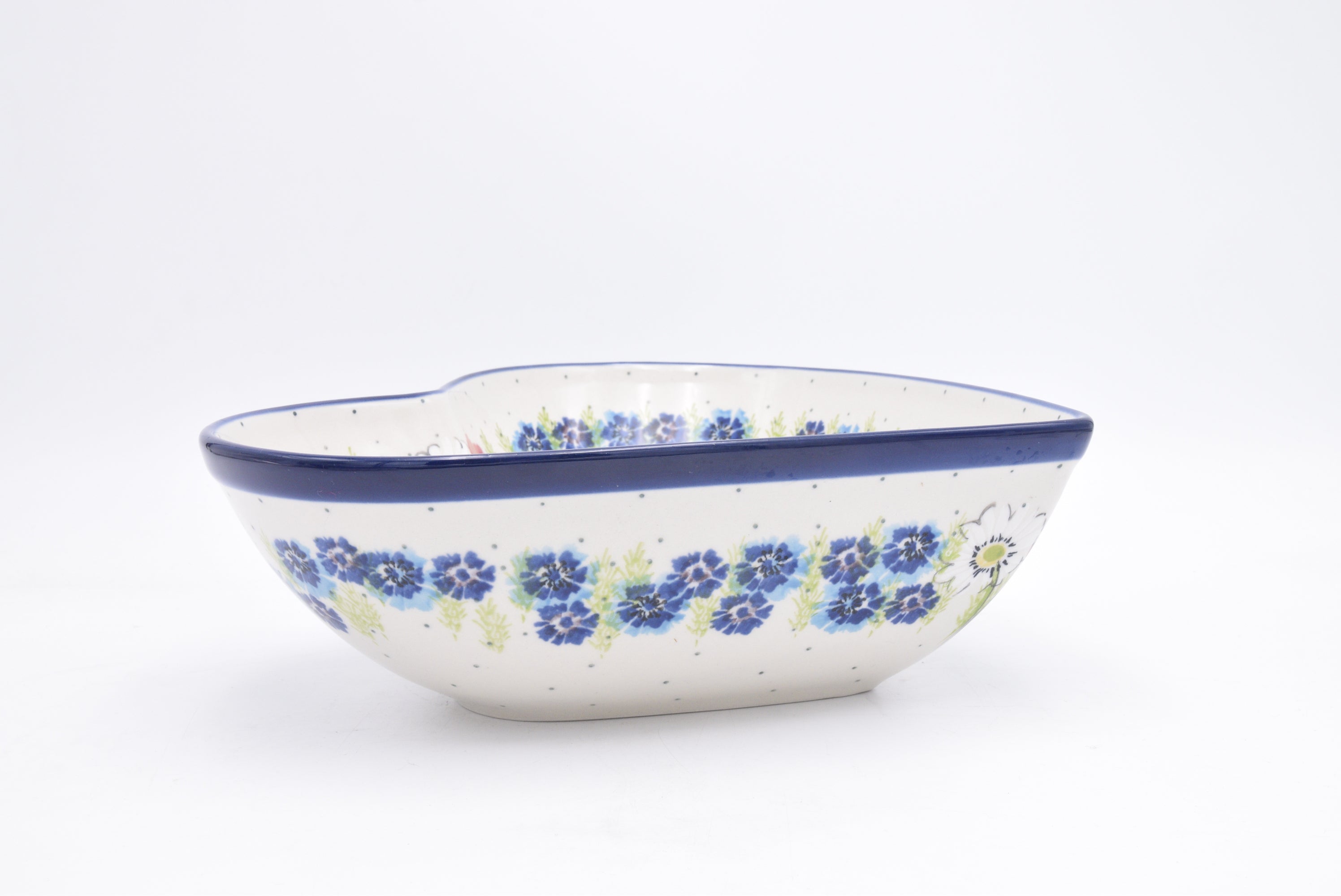 B38 Bunzlau Schaal Hart 2511 - Blij Blauw Bunzlau