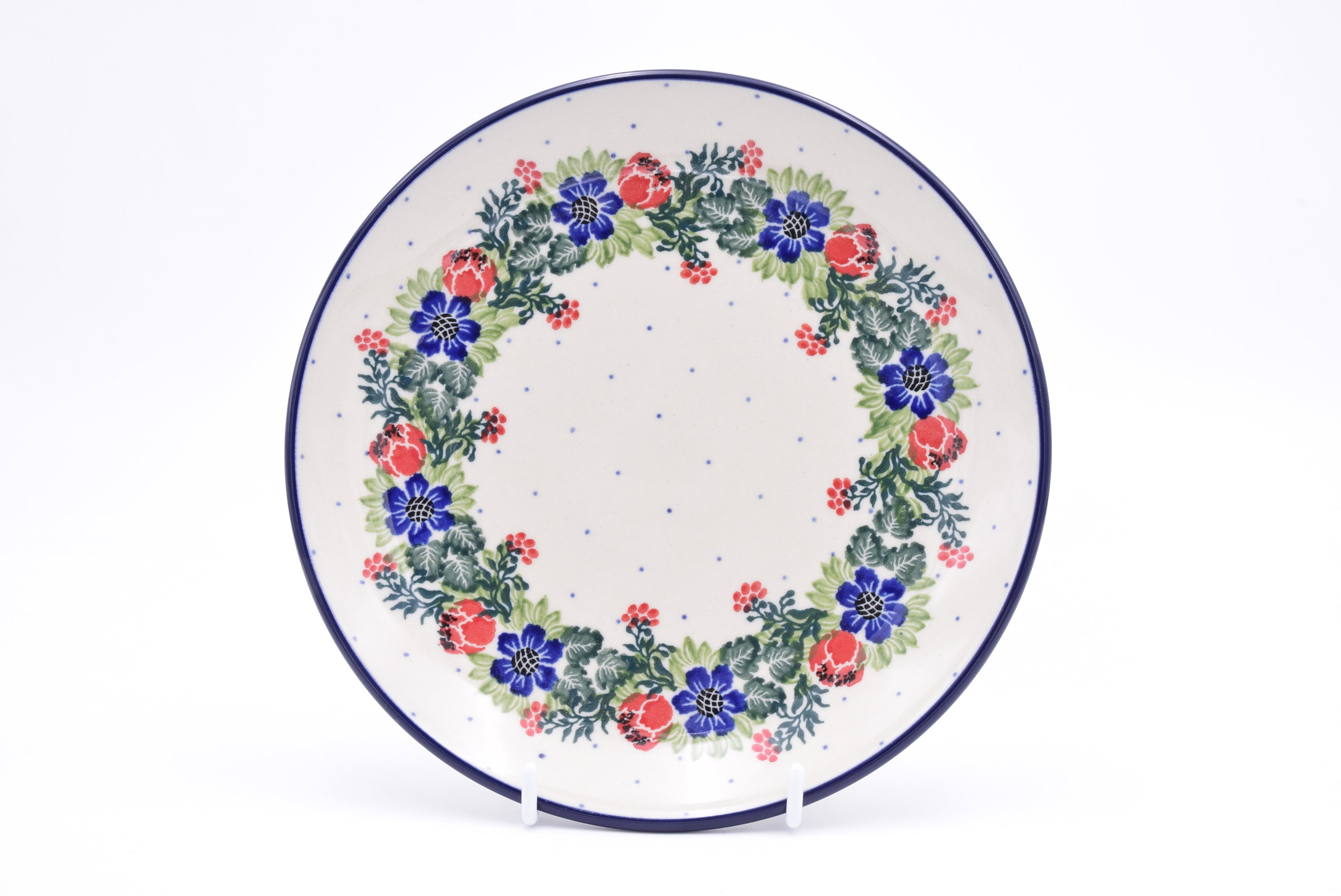 Bunzlau ontbijtbord 086-1535. Origineel Bunzlau Artystyczna servies uit Polen. Altijd minstens 30% onder de originele prijs. Blij Blauw Bunzlau prijs €17,00