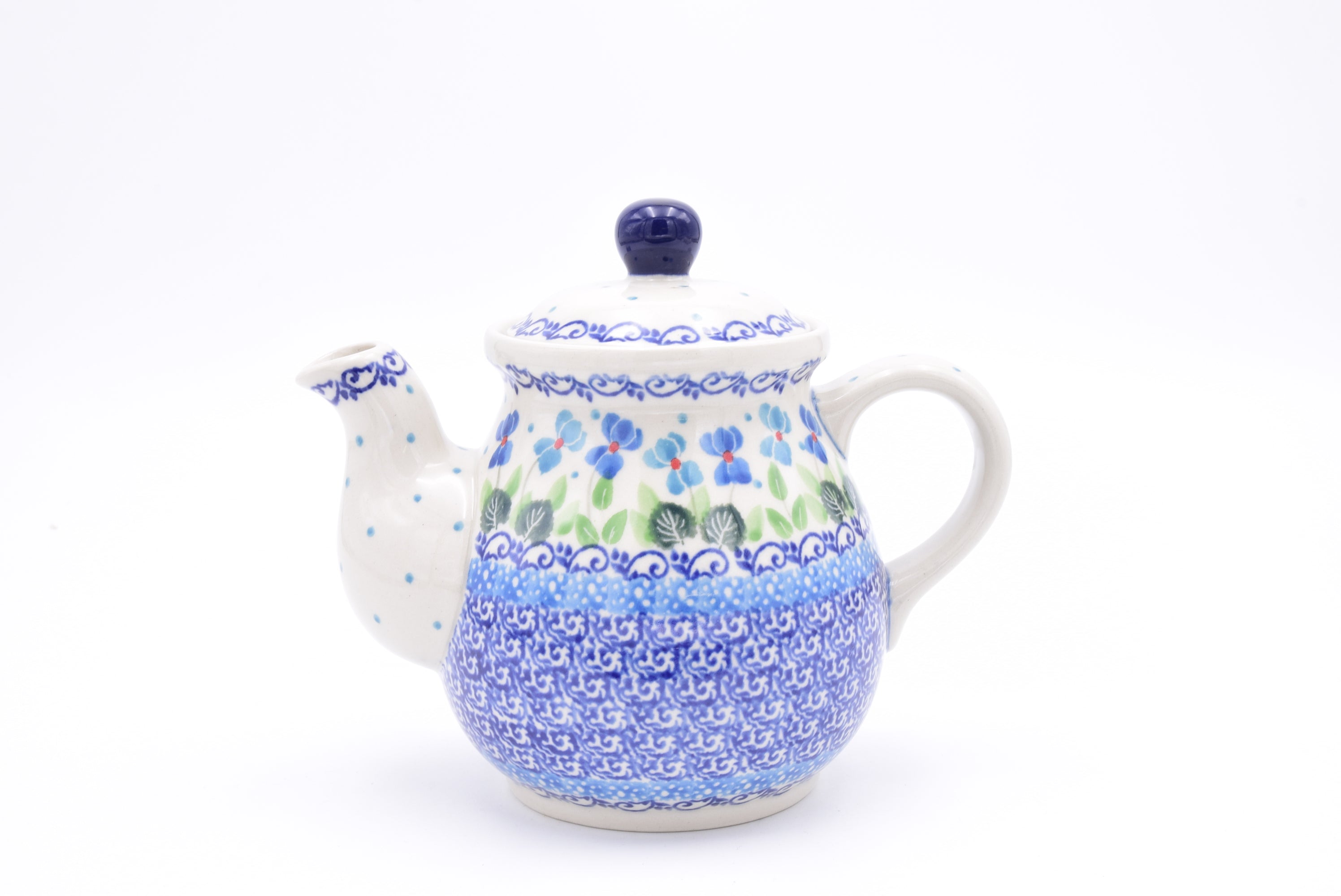 Bunzlau koffiepot 119-2668. Origineel Bunzlau Artystyczna servies uit Polen. Minimaal 30% onder de originele prijs. Blij Blauw Bunzlau prijs €32,75