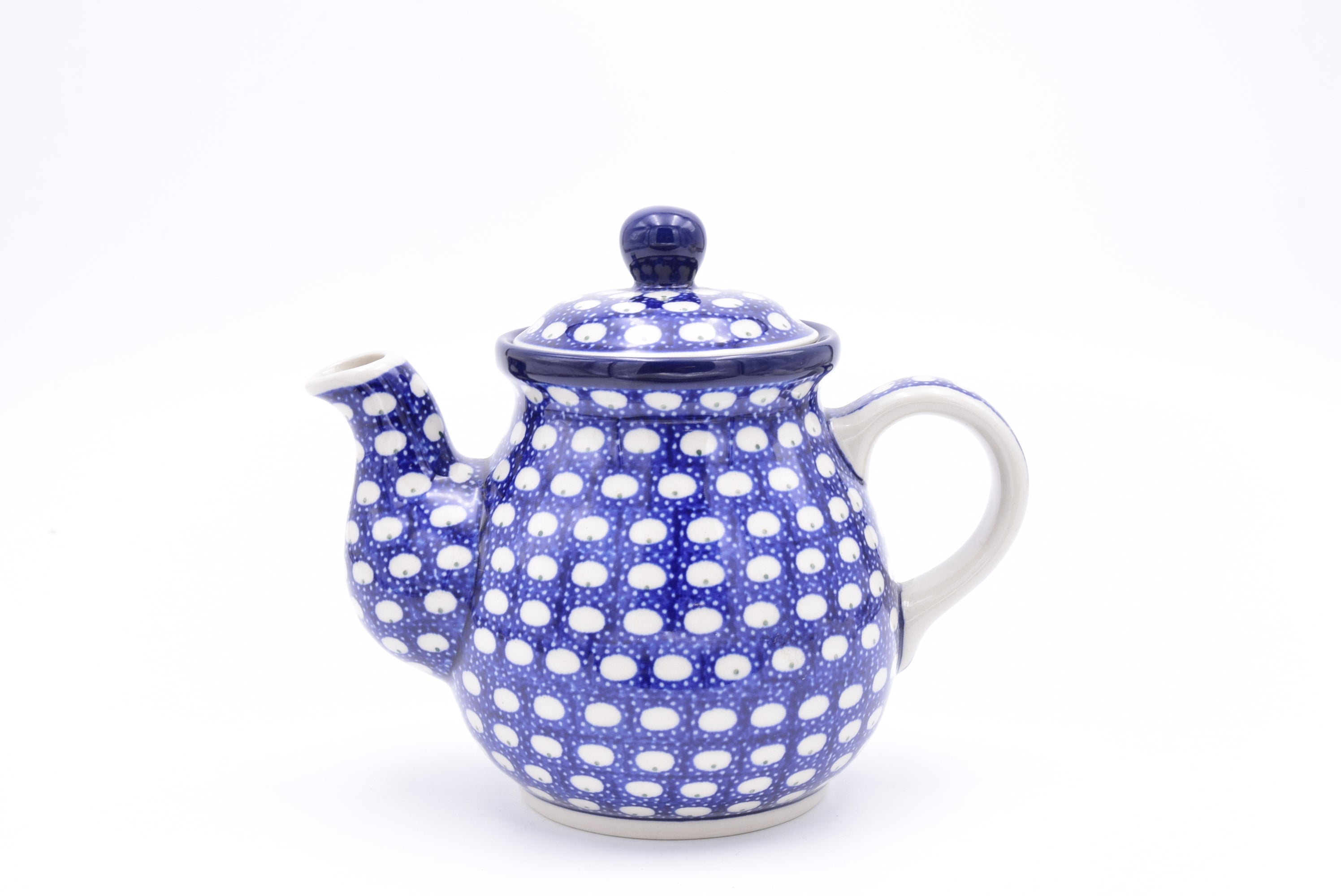 Bunzlau koffiepot 119-0074. Origineel Bunzlau Artystyczna servies uit Polen. Minimaal 30% onder de originele prijs. Blij Blauw Bunzlau prijs €32,75