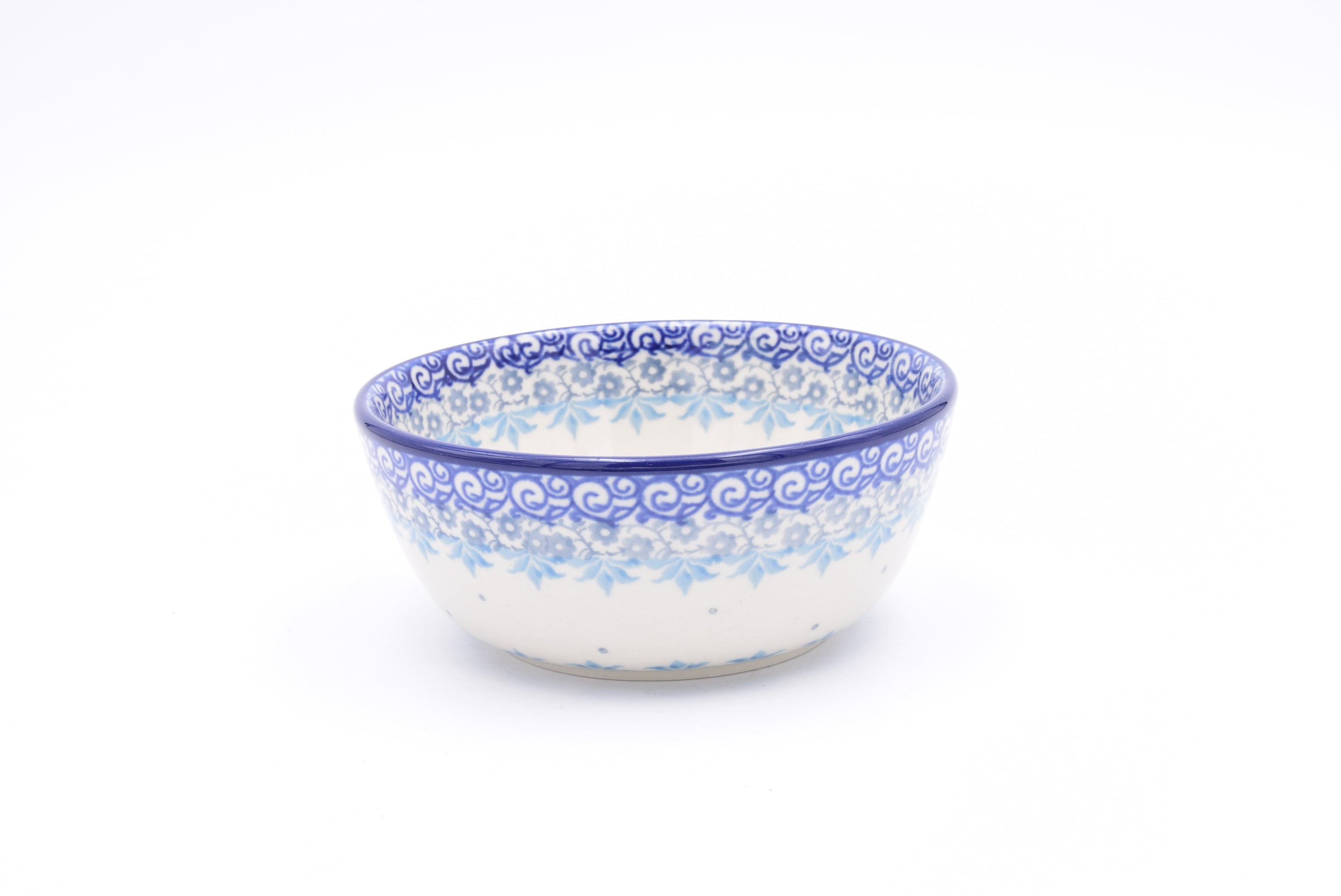 Bunzlau ricebowl 017-2738. Origineel Ceramika Artystyczna uit Polen. Minimaal 30% onder de standaard verkoopprijs. Blij Blauw Bunzlau prijs €16,25