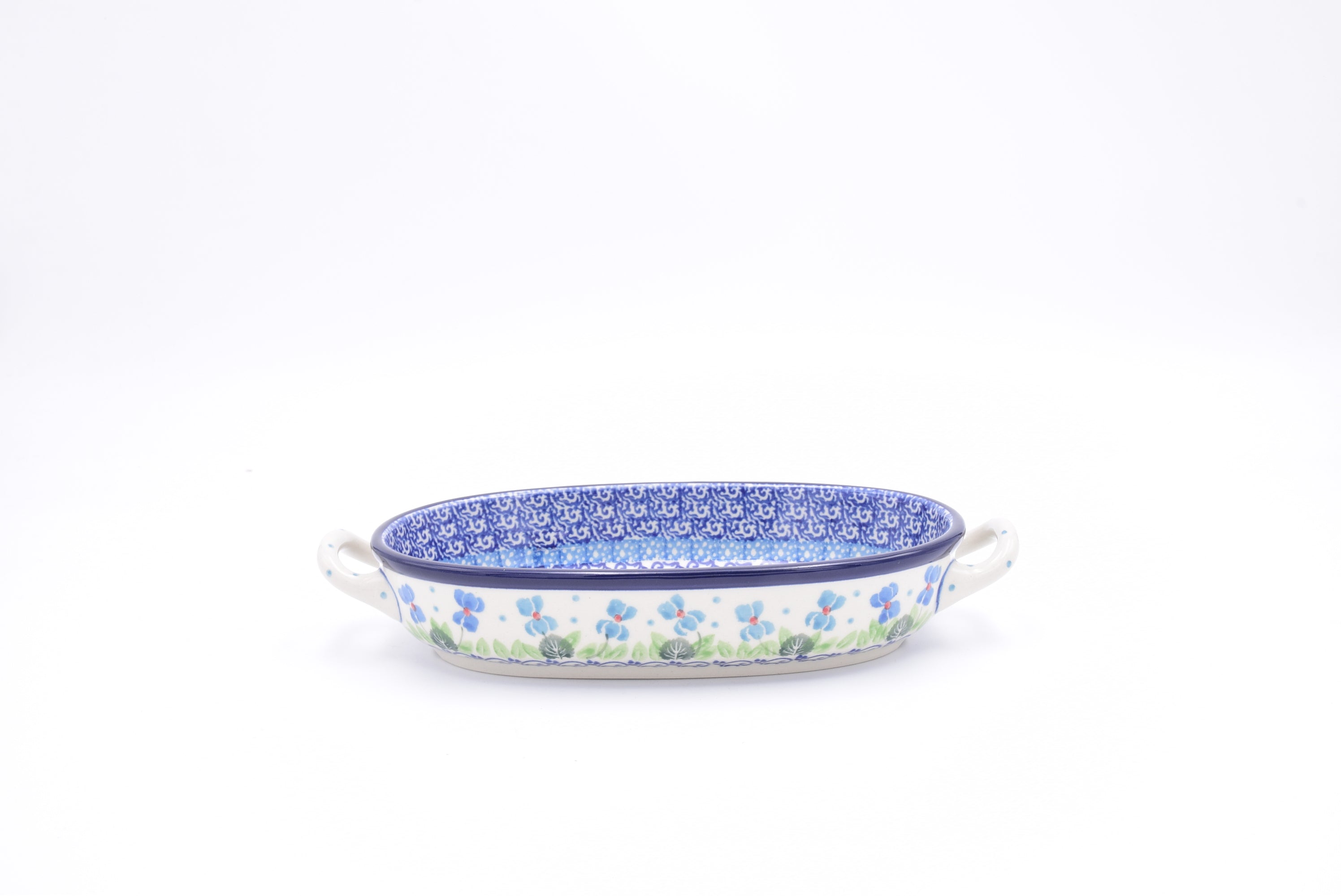 421 Bunzlau Ovenschaal Ovaal met oor 2668