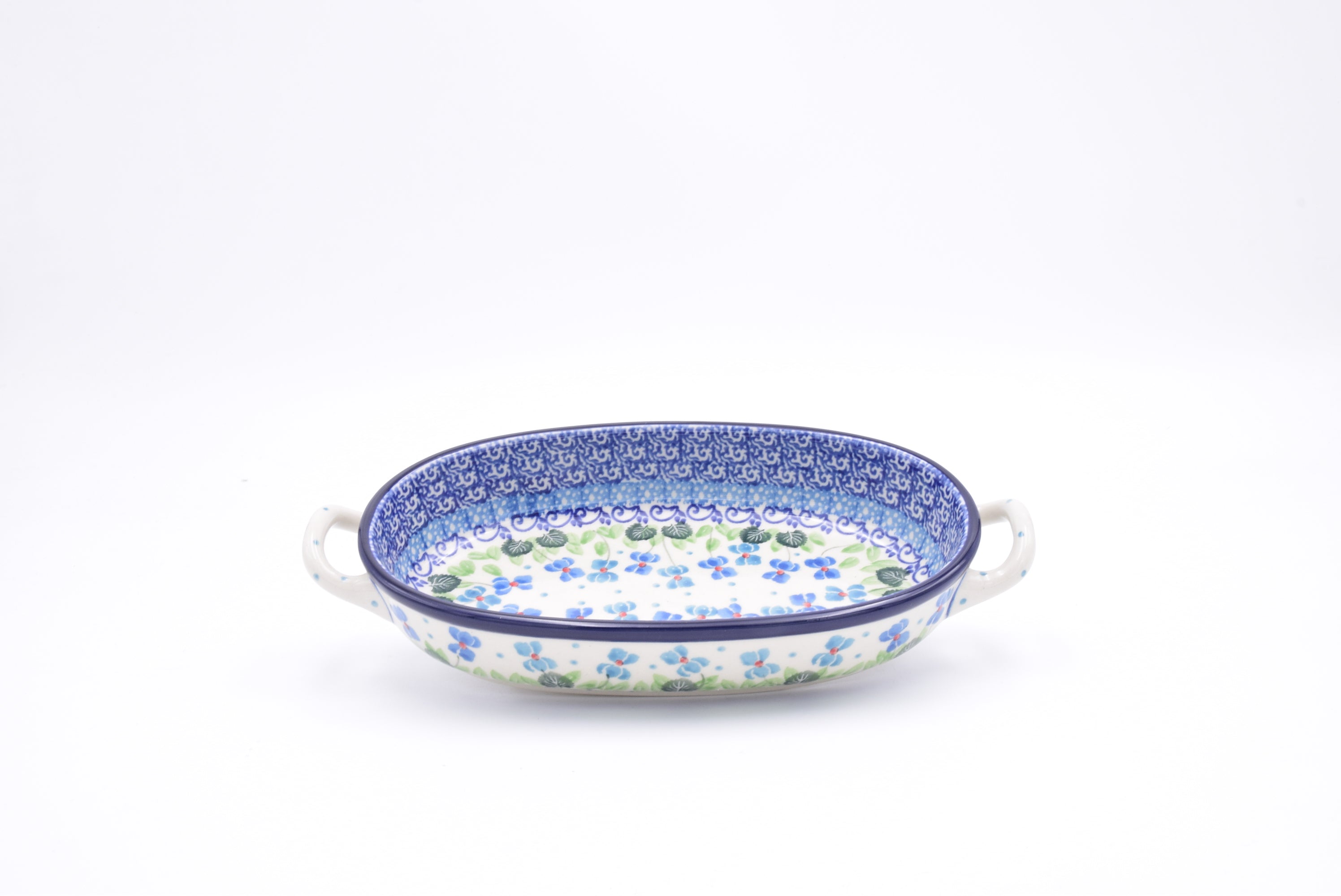 421 Bunzlau Ovenschaal Ovaal met oor 2668