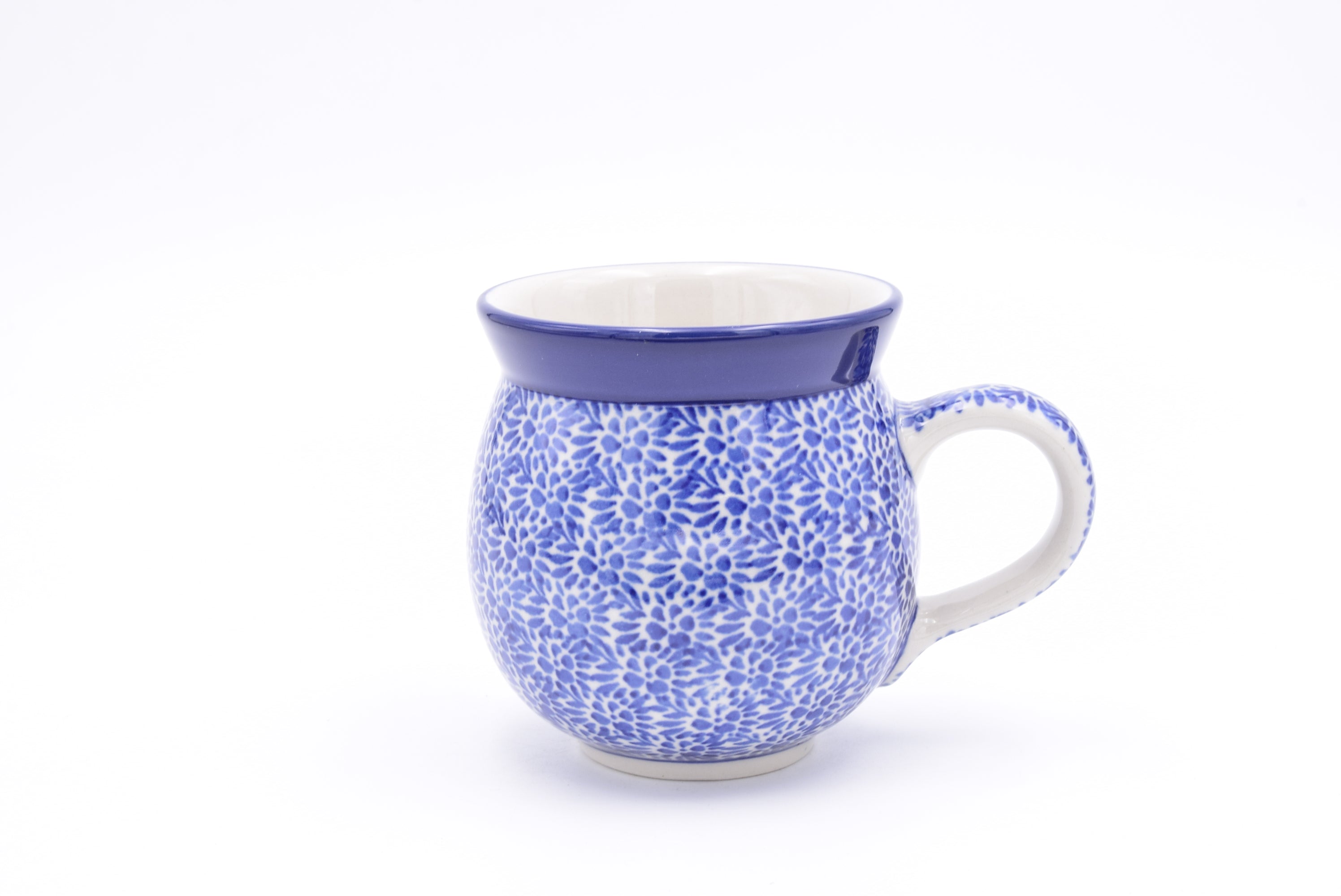 Bunzlau bolmok of boerenmok 070-1895. Origineel Ceramika Artystyczna uit Polen. Minimaal 30% onder de standaard verkoopprijs. Blij Blauw Bunzlau prijs €17,50